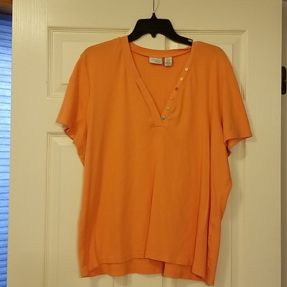 Orange button up blouse